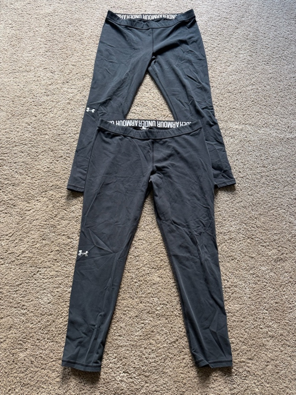 Under Armour Black Womens Performance Leggings with Branded Waistband